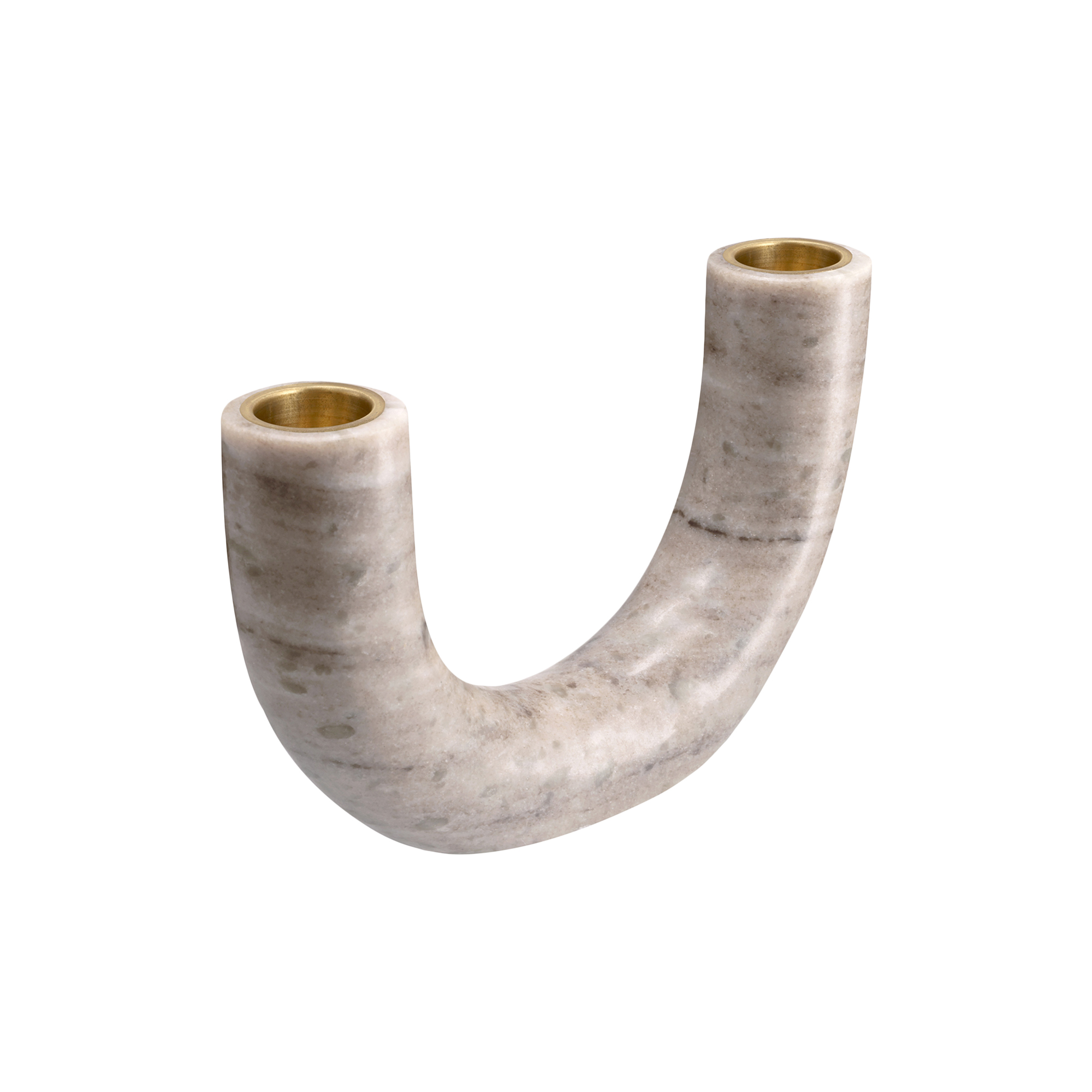Uyuni Lighting - Marble double candleholder, desert beige