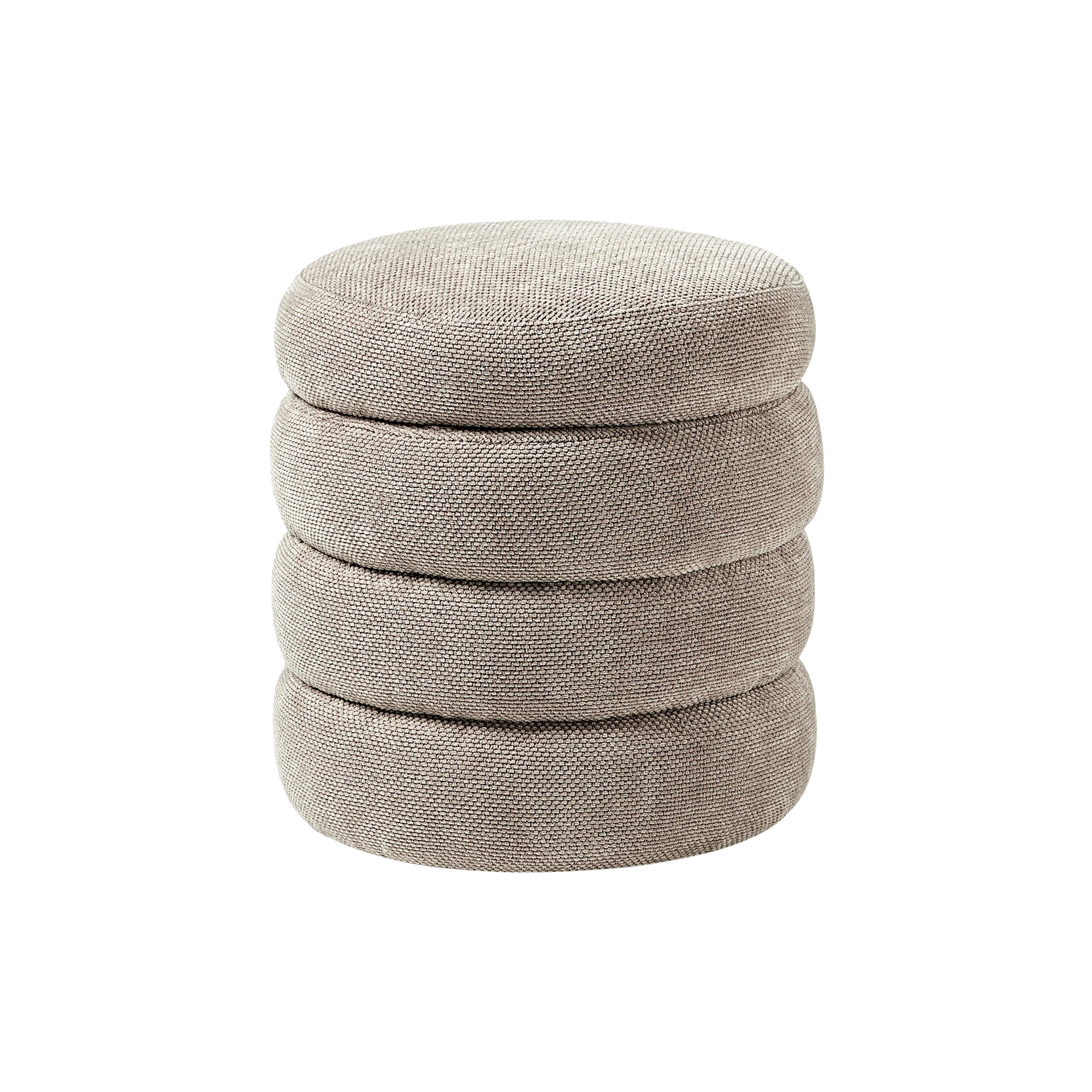 Westwing Collection - Alto Pouf with Storage Space, woven taupe