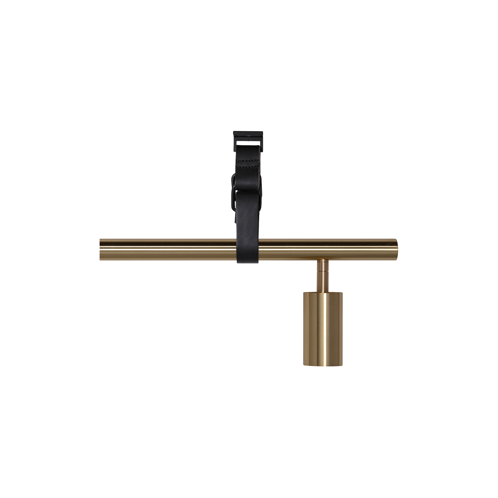 Rubn - Long John 4 Spot Pendant Black Leather, brass
