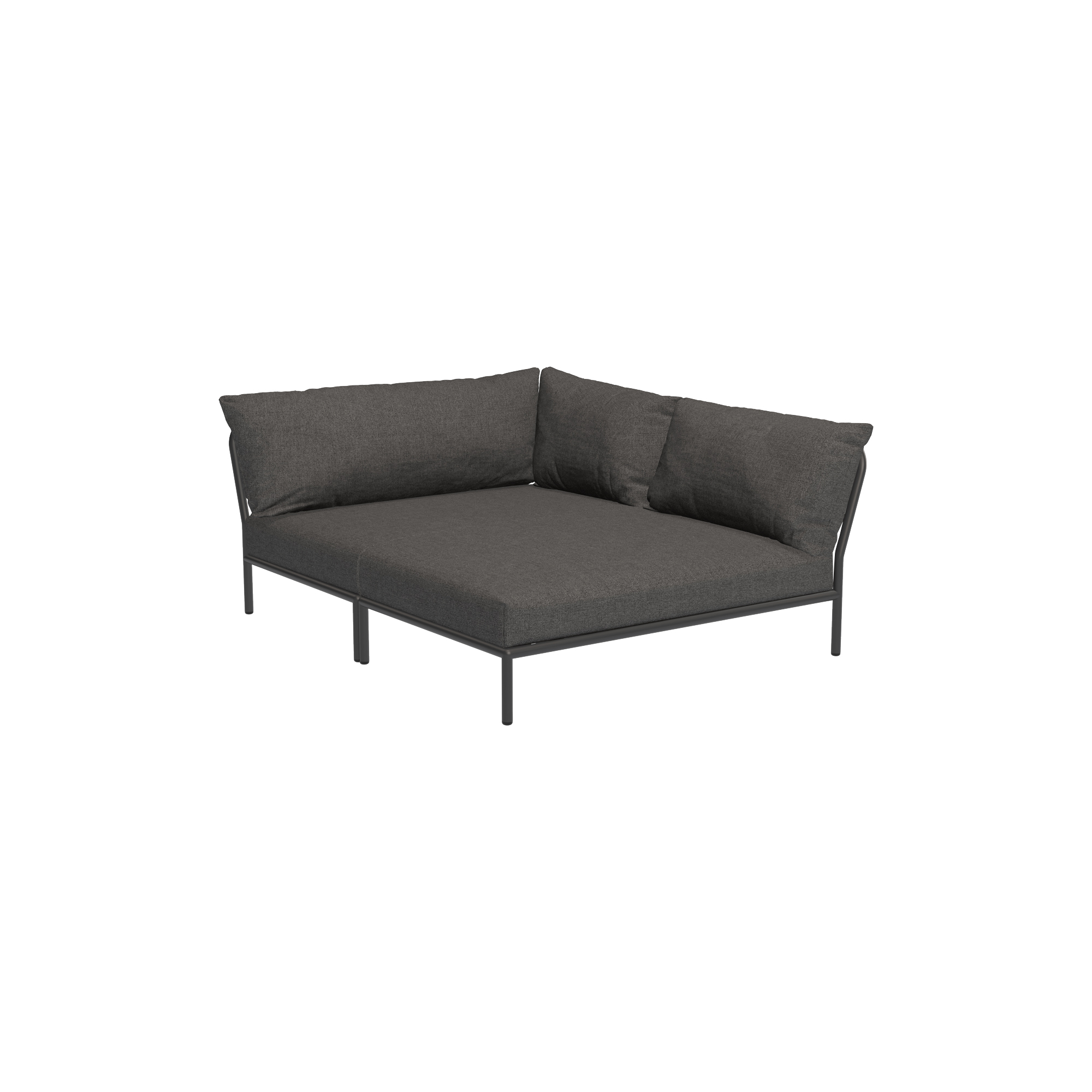 HOUE - LEVEL2 Cozy højrevendt loungesofa, Basic dark grey - H: 68,5 x B: 173,5 x D: 139 cm.