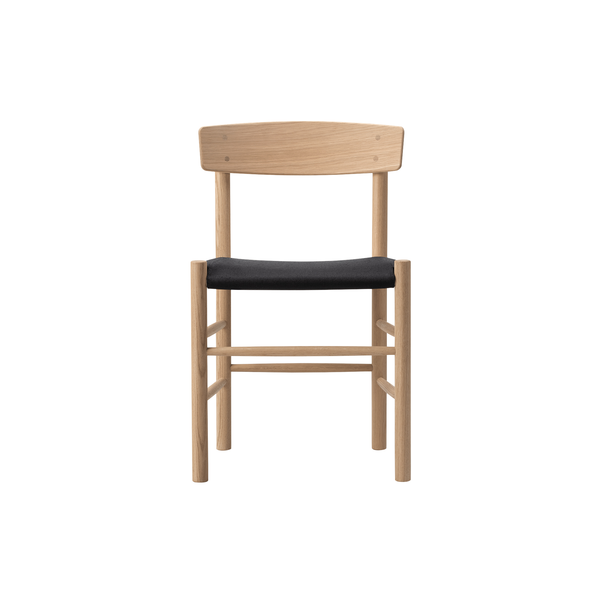 Fredericia Furniture - J39 Mogensen sædepolstret stol, sæbebehandlet eg/sort kanvas