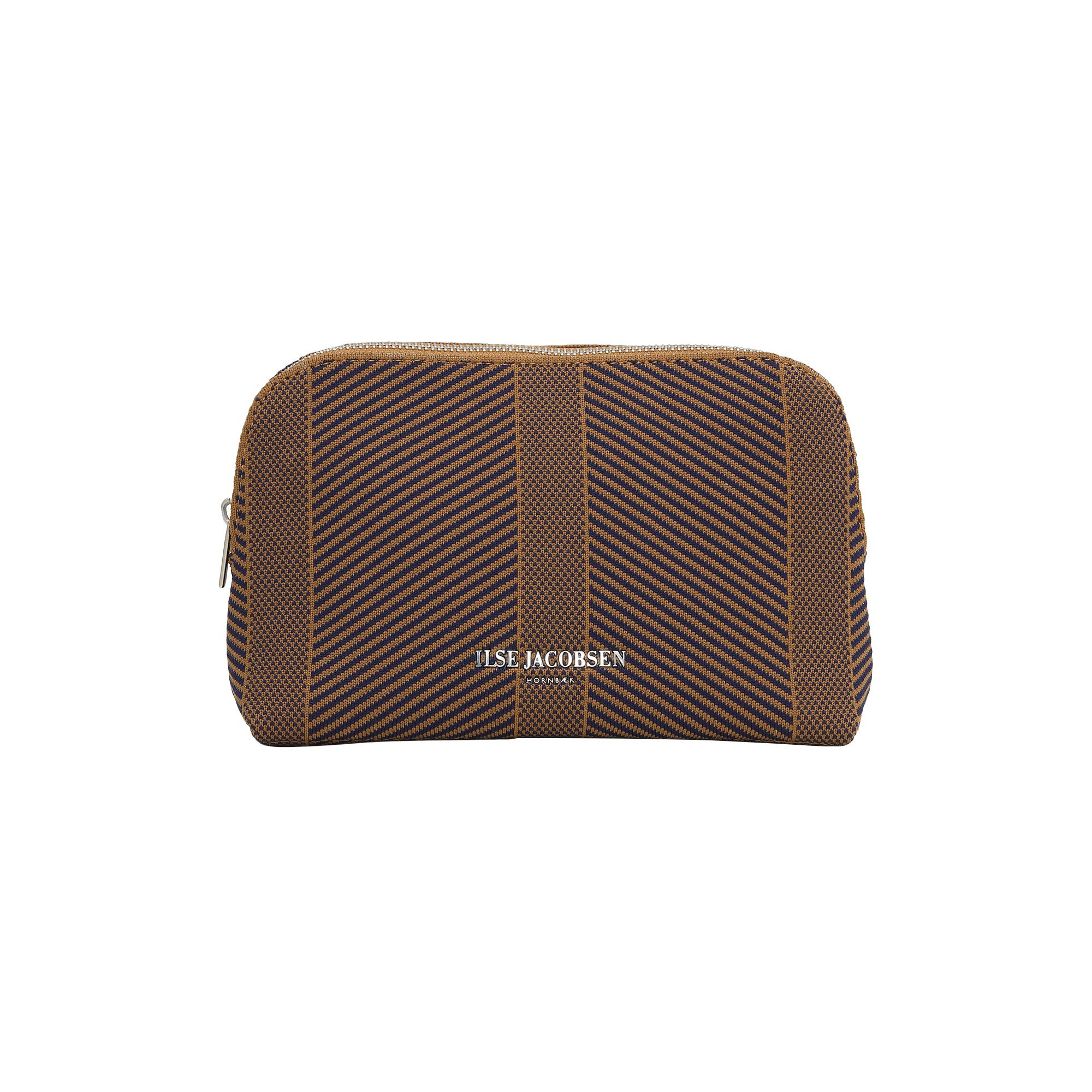 Ilse Jacobsen Hornbæk - Knitted Makeup Bag, dark indigo buckthorn brown