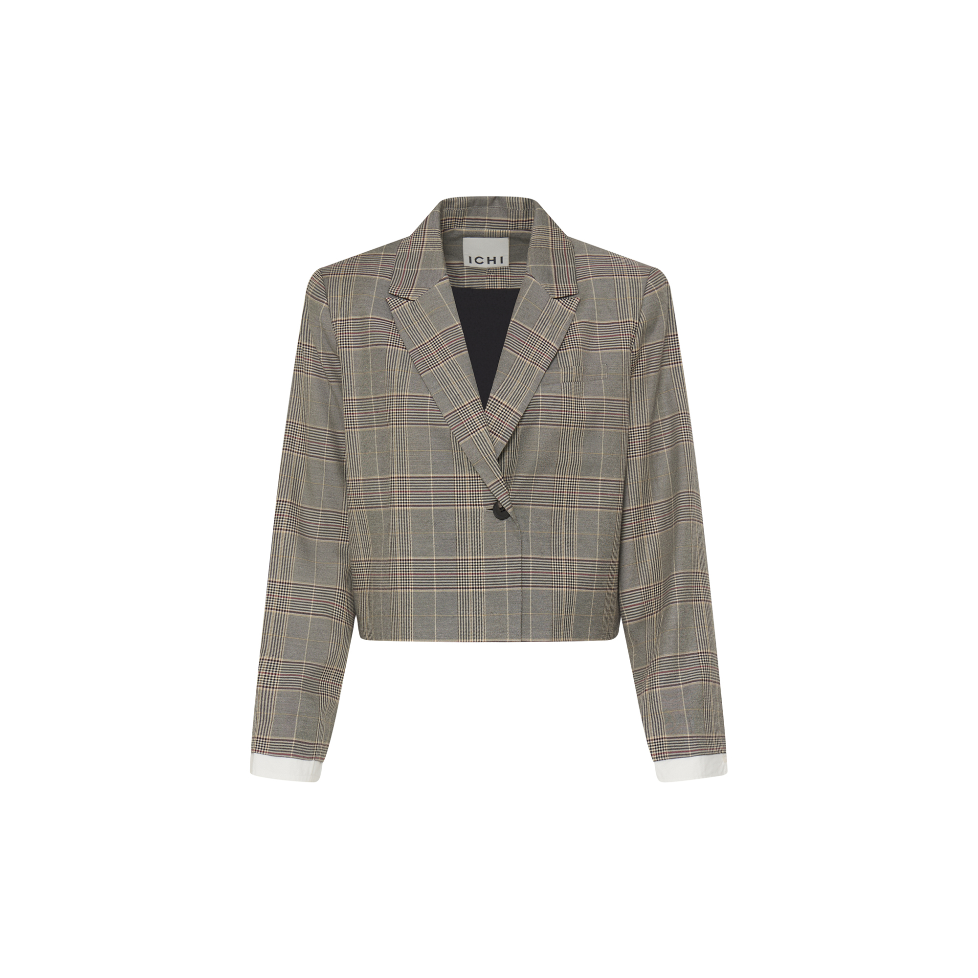 ICHI - IHLAITO Blazer, black/toasted check - Str. 34