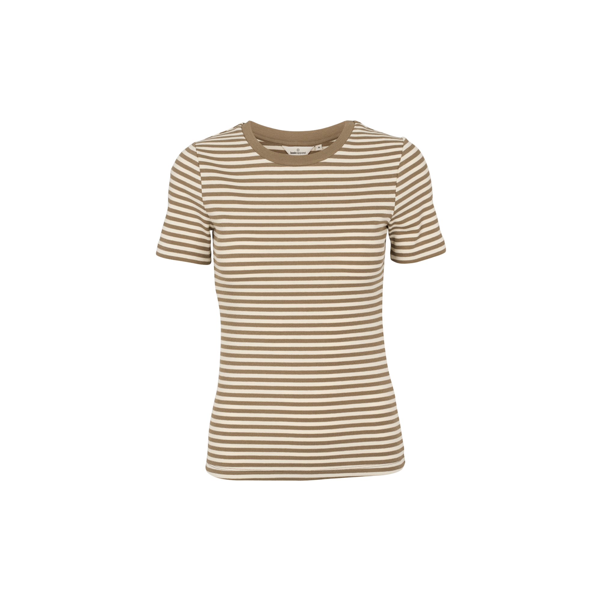 Basic Apparel - Ludmilla SS O-Neck, covert garden / birch - Str. XL
