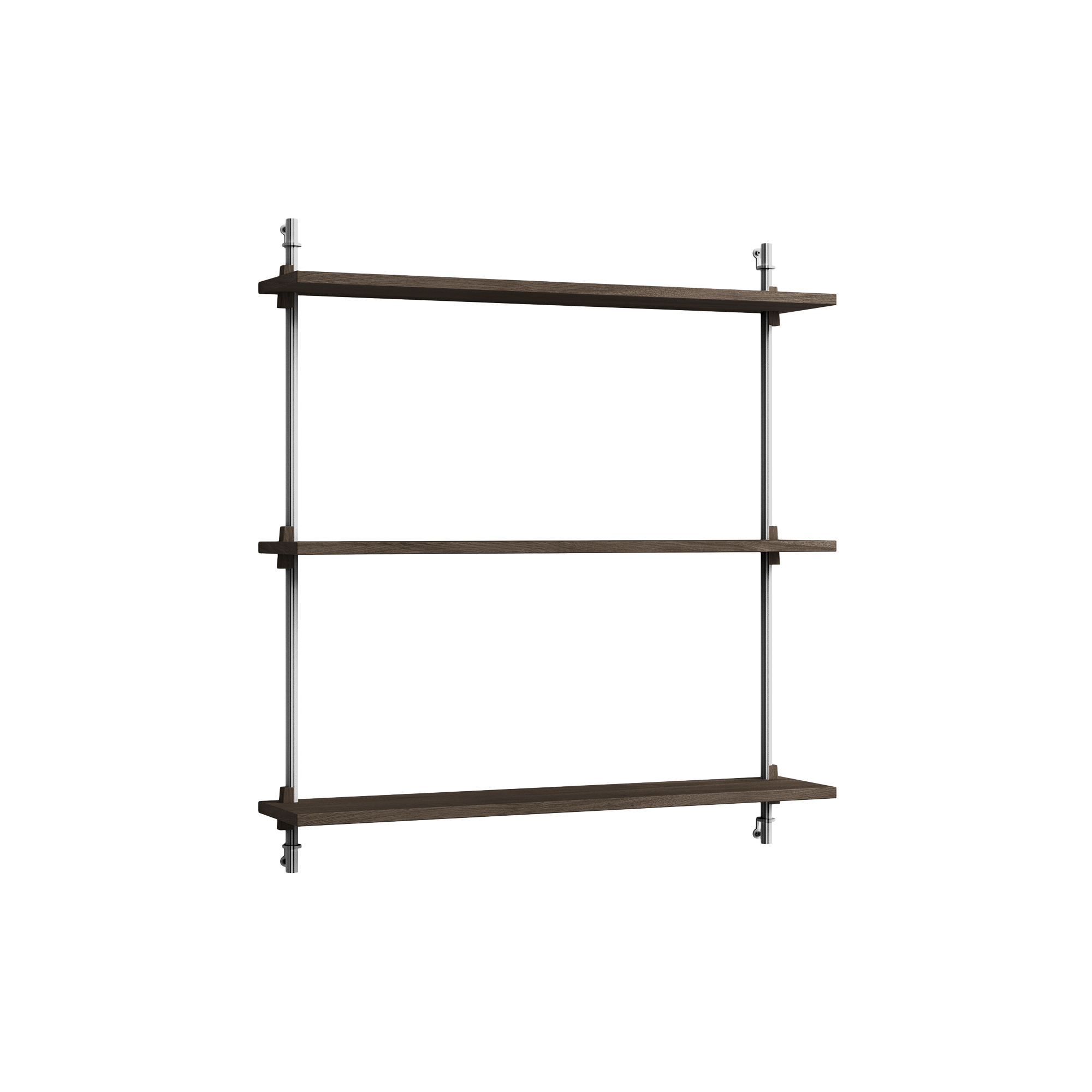 MOEBE - Wall Shelving Standard, smoked oak/stainless steel