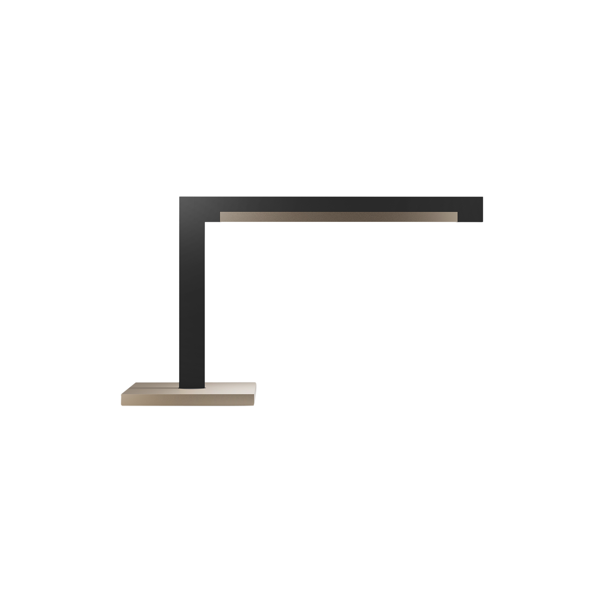 LIGHT-POINT - INLAY T2 LINEAR bordlampe, matt black/satin gold - H: 40 x B: 70 x D: 25 cm.